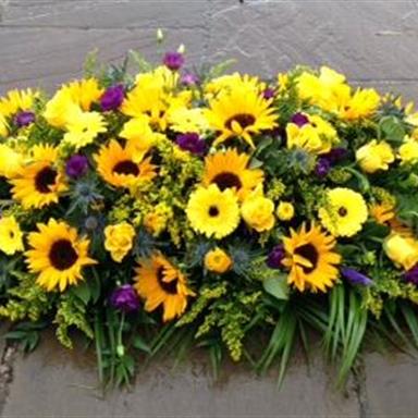 Sunflower Casket Spray Funeral Flowers March