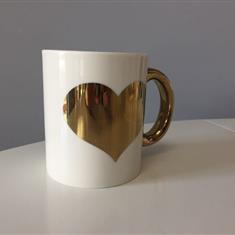 Gold Heart Ceramic Mug