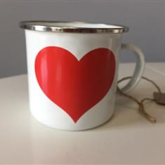 Enamel Red Heart Mug