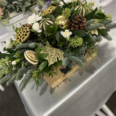 Christmas Sleigh Ride Crate Arrangement Medium