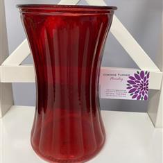 Red Pencil Pleat  Vase