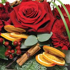 Christmas Themed Florist Choice Aqua Handtied