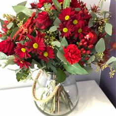 Red Berry Handtied in Vase
