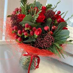 A Christmas Compact Handtied &amp; Vase