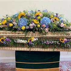 Dressed Casket with Casket Spray 