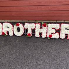 Traditional Blocked Brother Single Rose per Letter
