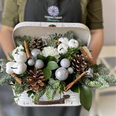 Winter Suitcase Arrangement Small