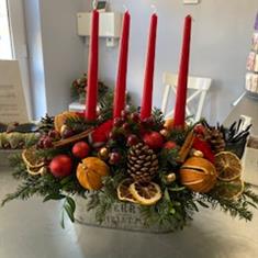 Merry Christmas Tin Trough Large