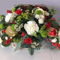 Winter Suitcase Arrangement Medium